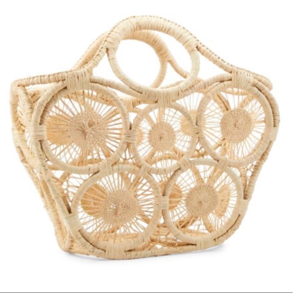 The perfect straw beach bag. Open weave raffia tote for the beach